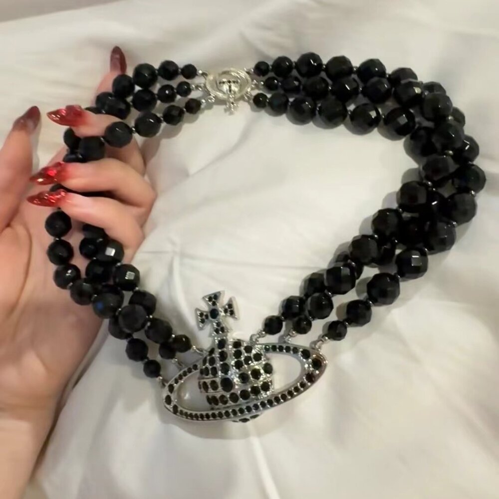 Vivienne Westwood Messaline Orb triple collars